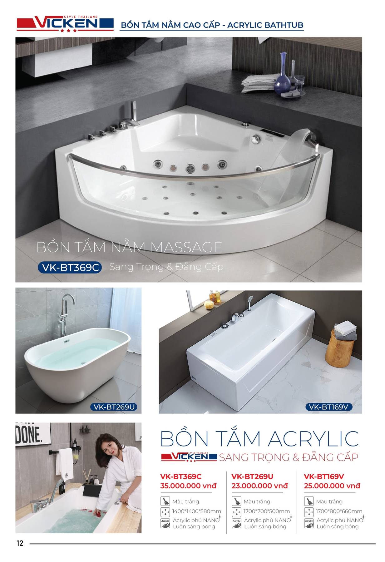 Catalogue và Bảng giá Thiết bị vệ sinh VICKEN 2025 /Page 12